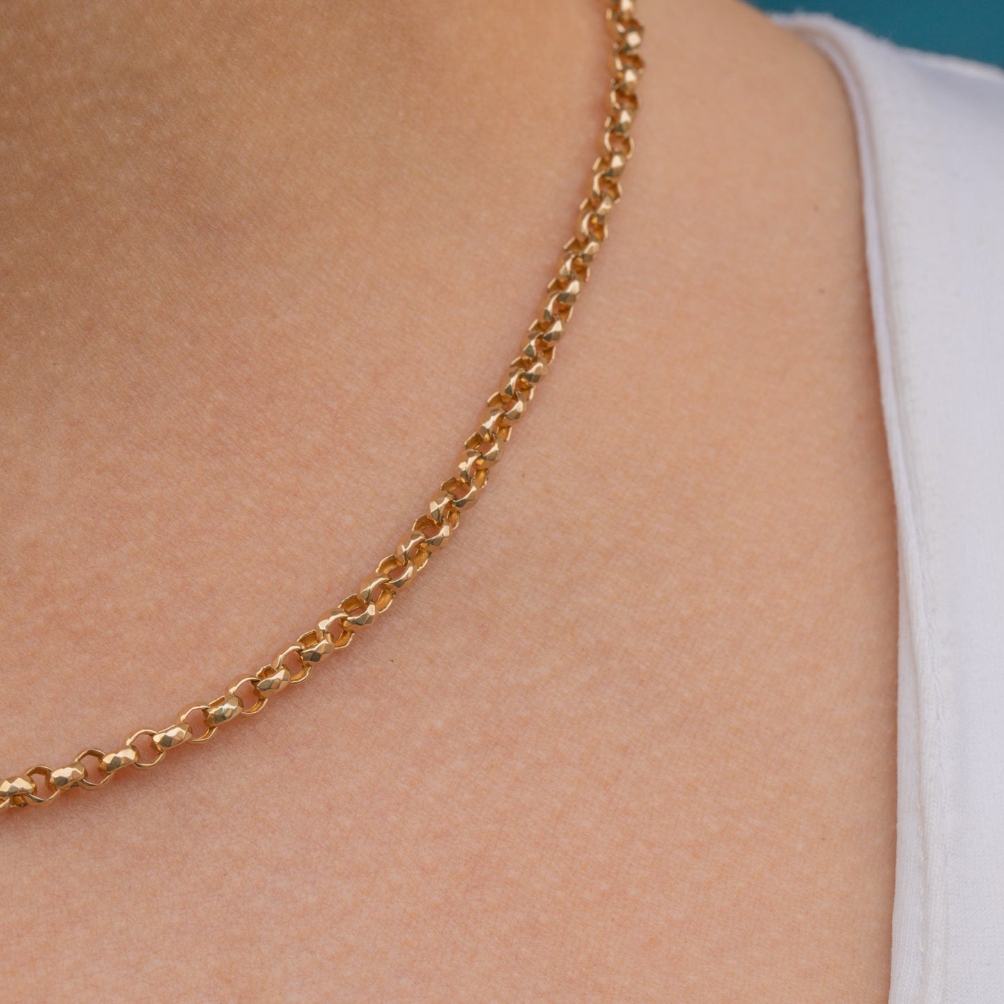 17 Antique 15ct Gold Faceted Belcher Chain