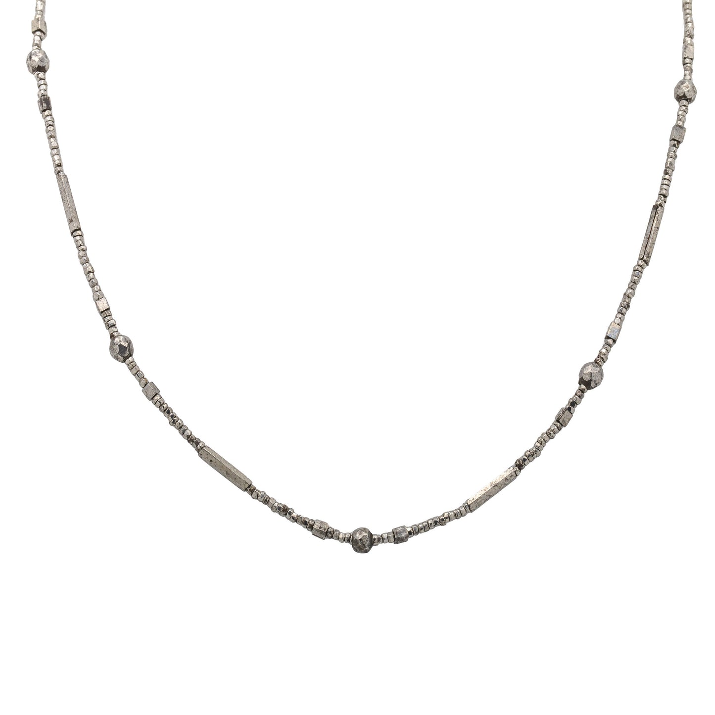 16.5 Georgian Cut Steel Necklace, with 9ct Gold Bolt-Ring