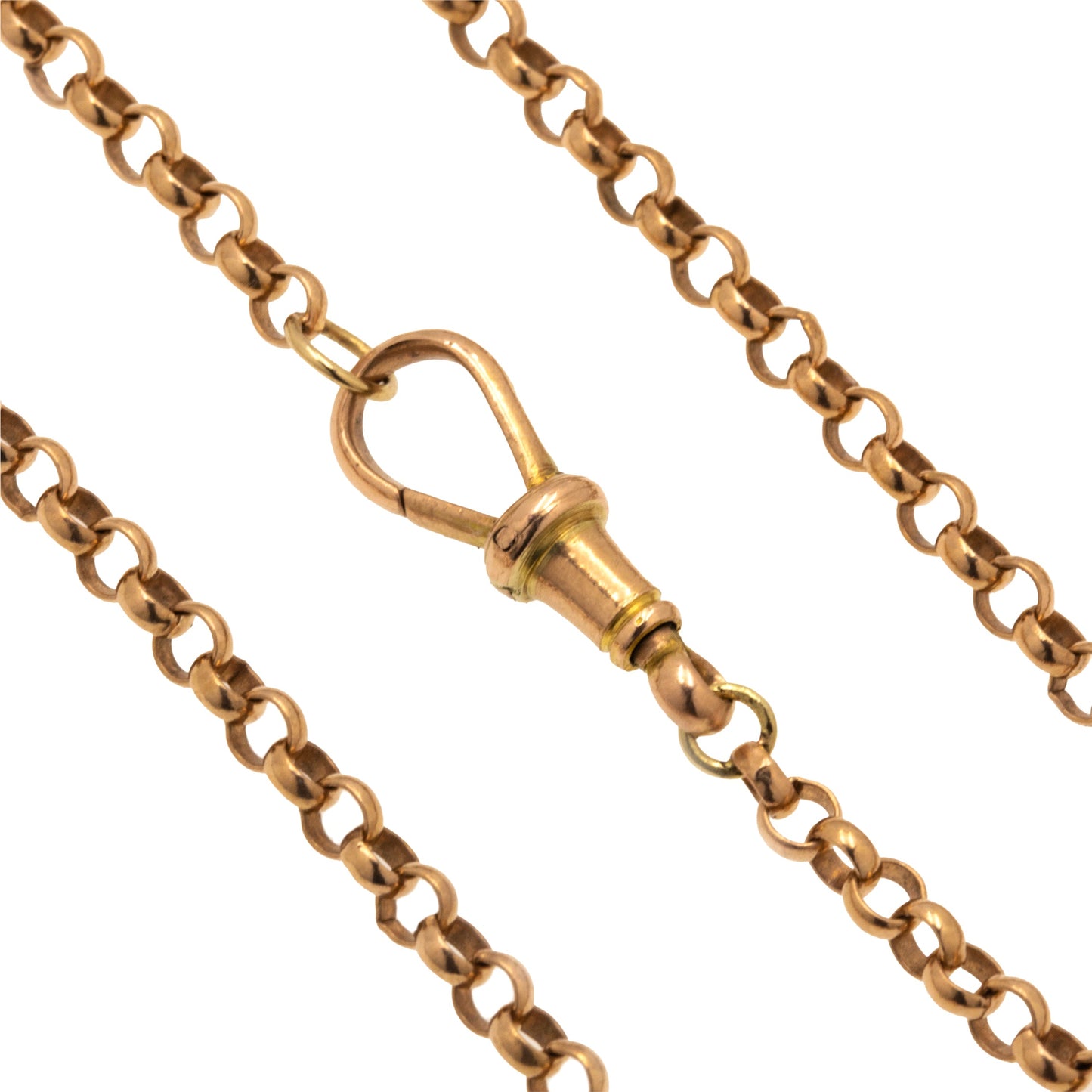 18 Antique 9ct Gold Belcher Chain, Dog-Clip Clasp, 10.7g