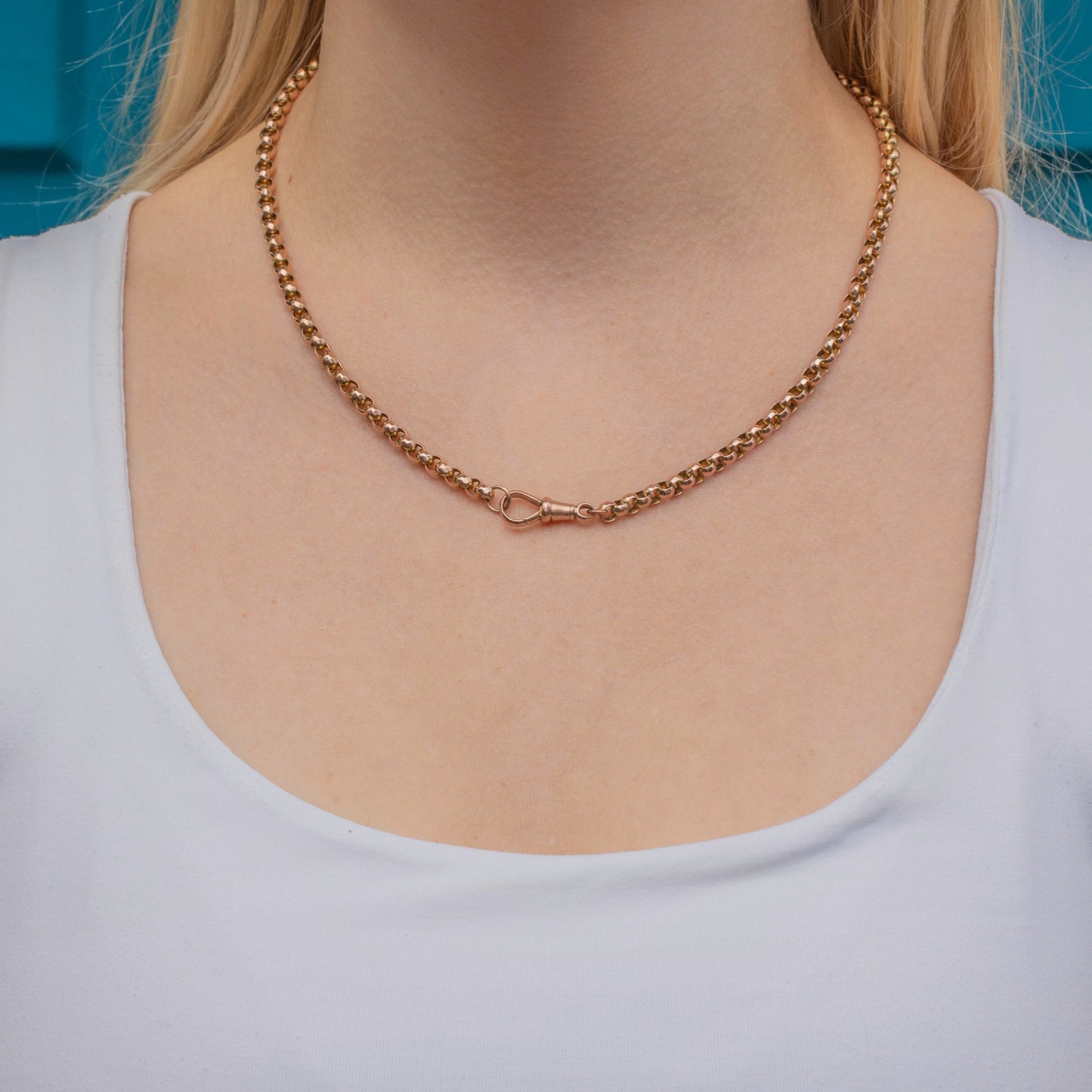17 9ct Gold Belcher Link Chain with Dog-Clip (14.2g)