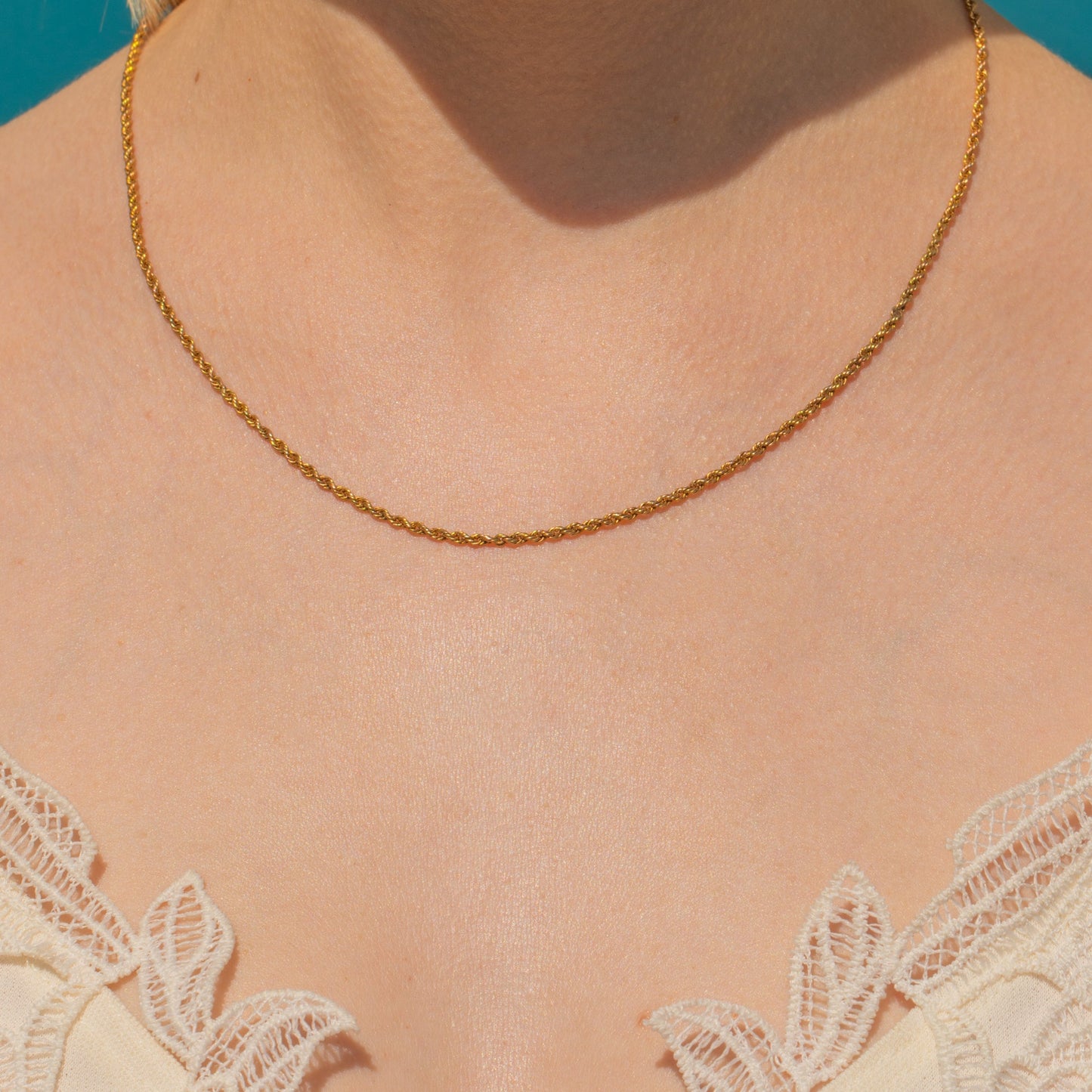 18 Antique 9ct Gold Twisted Rope Chain