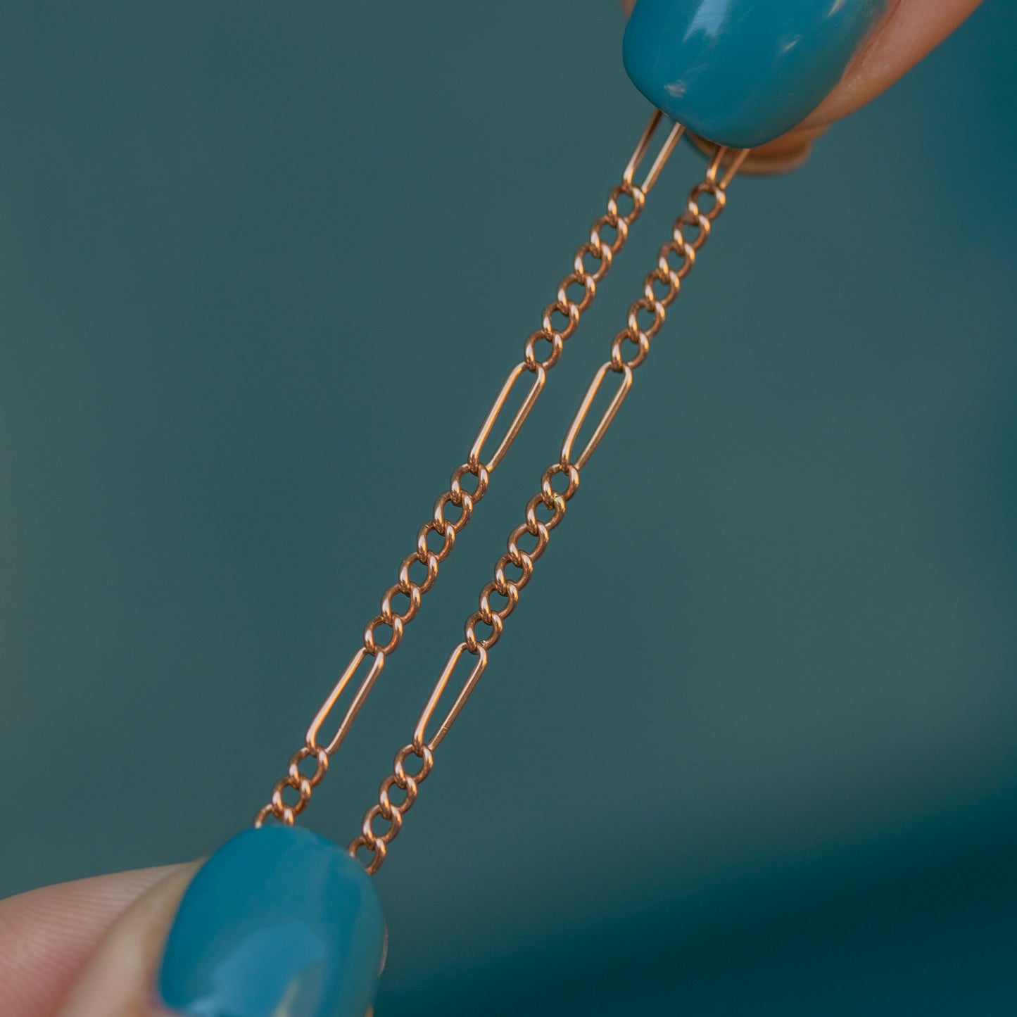 16.5 Antique 9ct Gold Figaro Chain