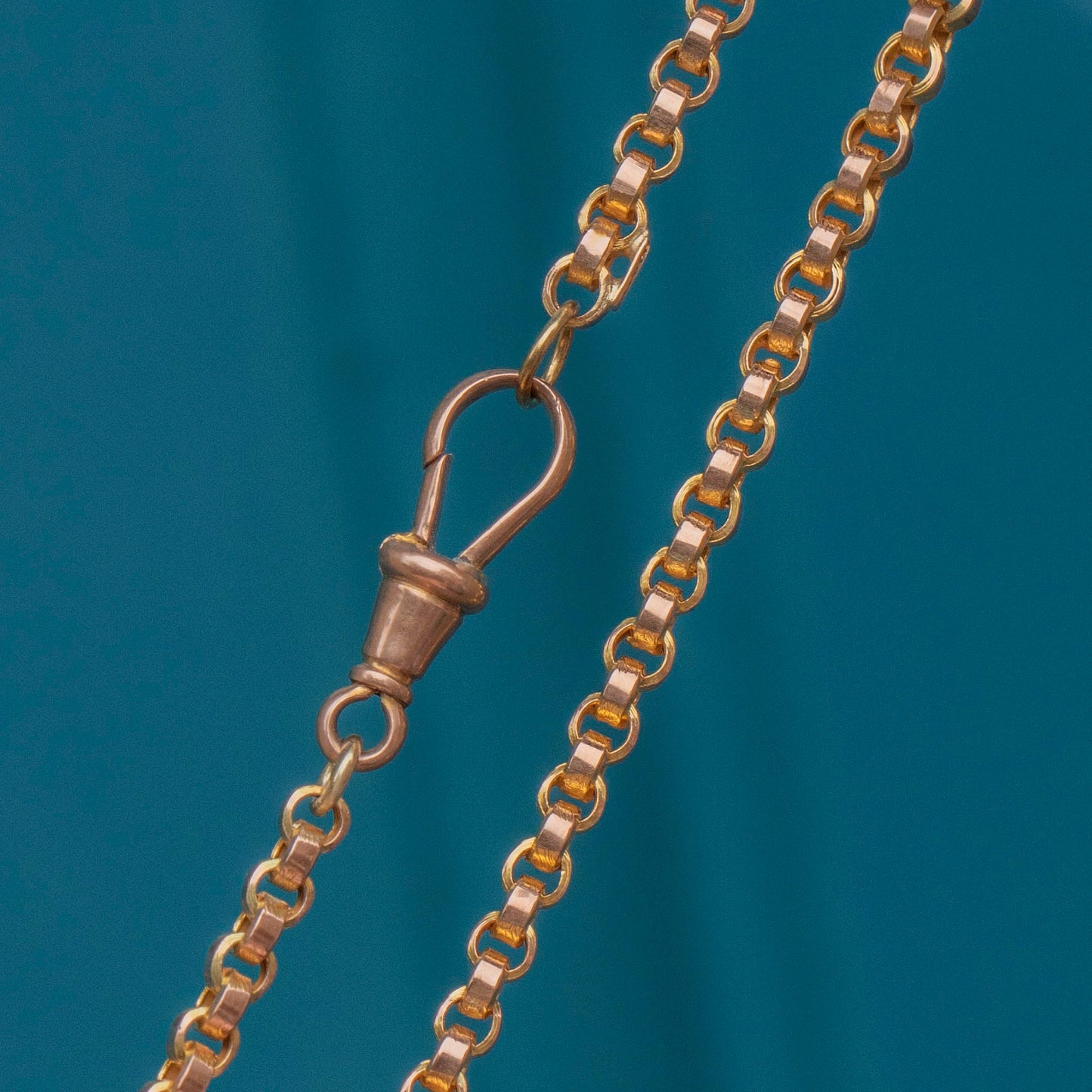 15.5 9ct Gold Belcher Link Chain with Dog-Clip Charm-Holder