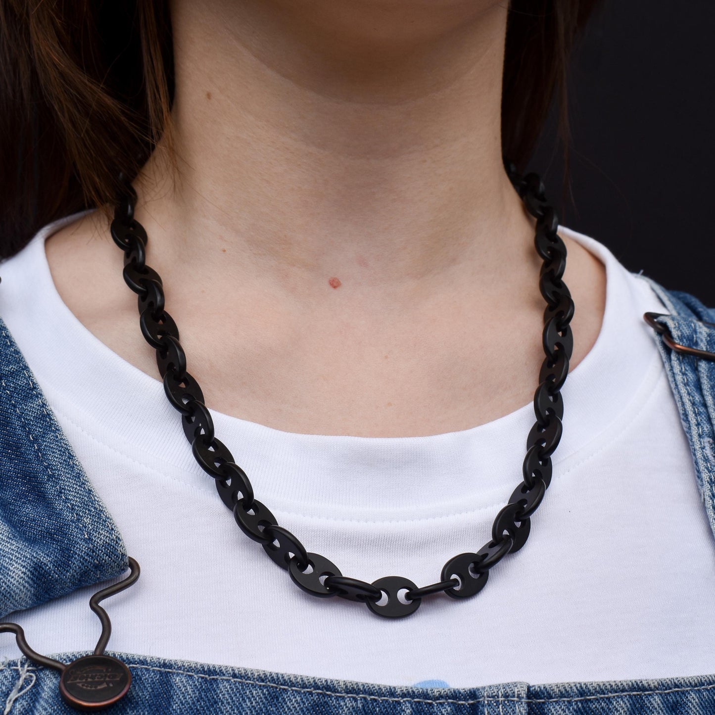 Antique Victorian Vulcanite Mariner Link Chain Necklace | 22