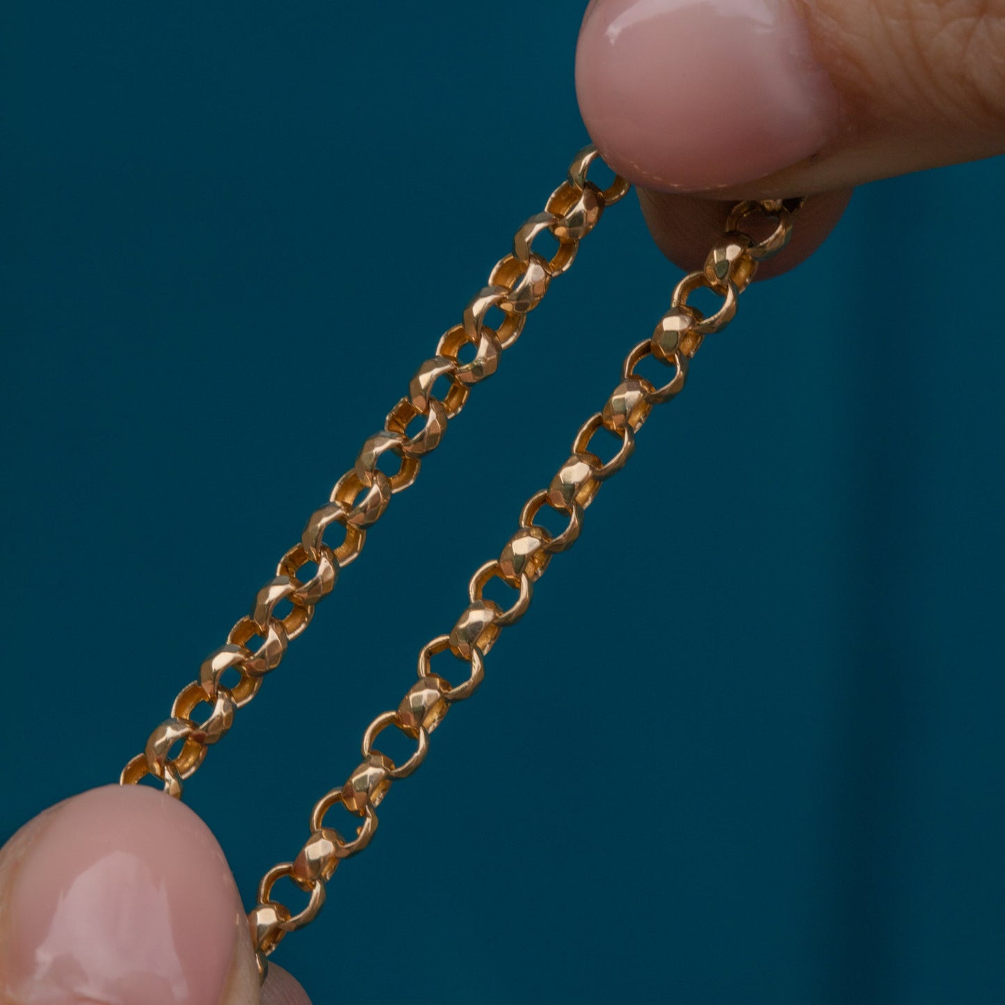 17 Antique 15ct Gold Faceted Belcher Chain