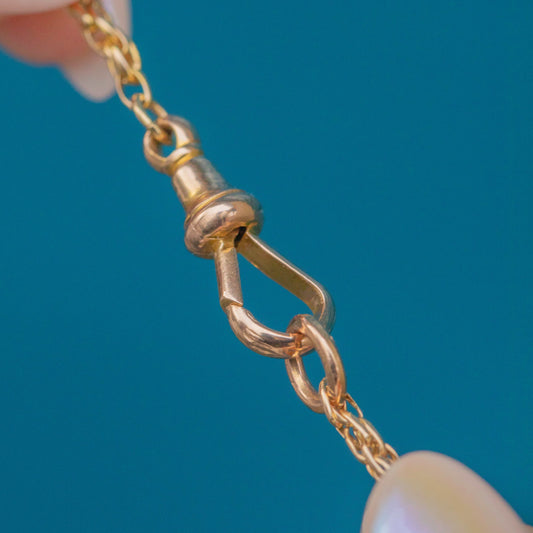 18 Antique 15ct Gold Fancy Double Belcher Link Chain, with Dog-Clip
