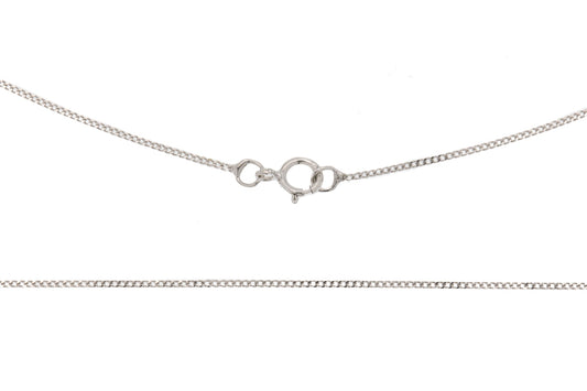 16 9ct White Gold Skinny Pendant Chain