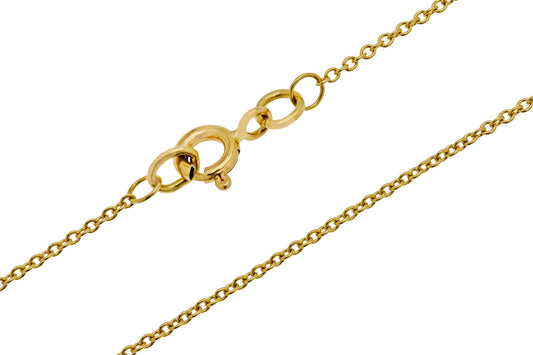 18ct Gold Skinny Pendant Chain, 16 - 18 Adjustable Chain