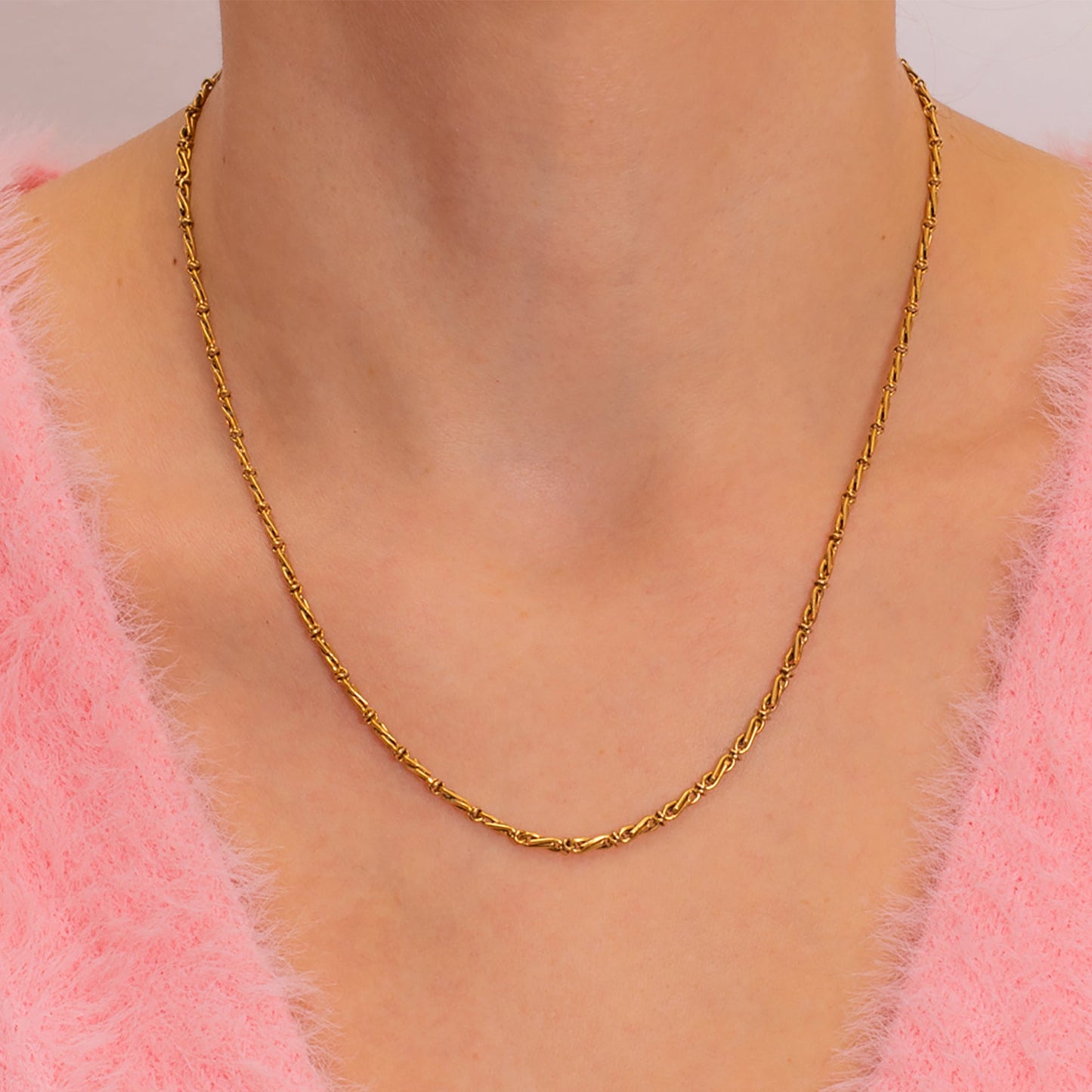 18 Antique French 18ct Gold Fancy Chain, 12.2g