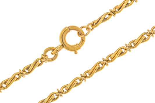 18 Antique French 18ct Gold Fancy Chain, 12.2g