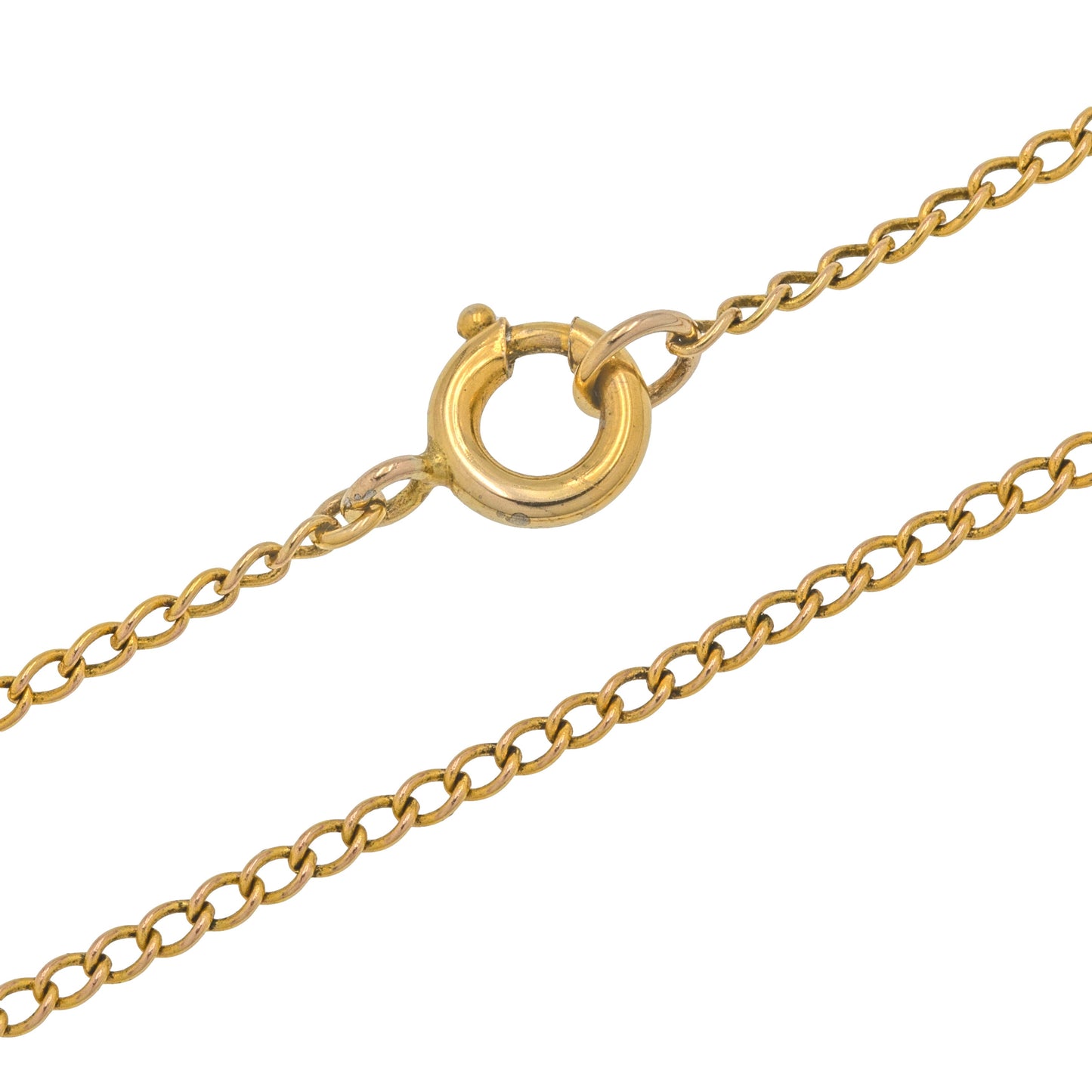 16 Antique 9ct Gold Skinny Curb Link Chain, 1.7g