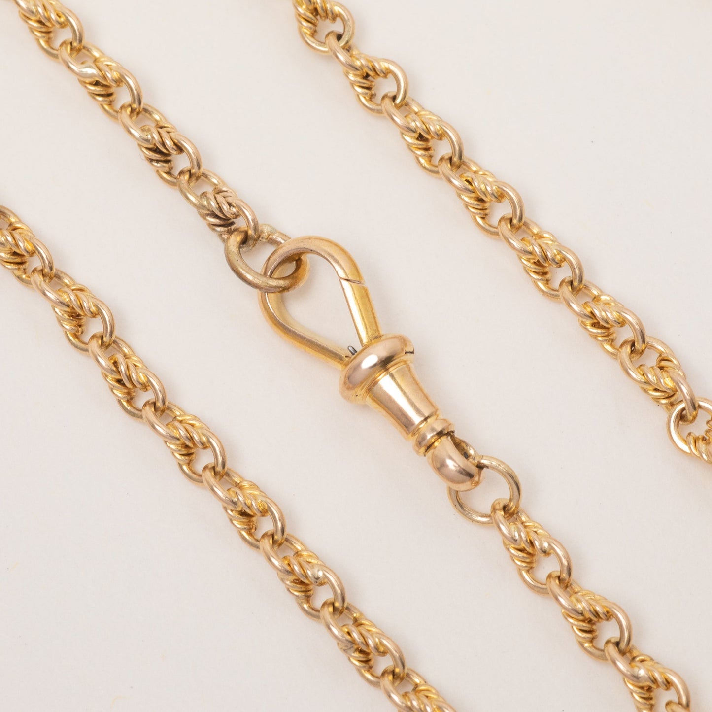 16 Antique 15ct Gold Lover's Knot Chain, with Dog-Clip