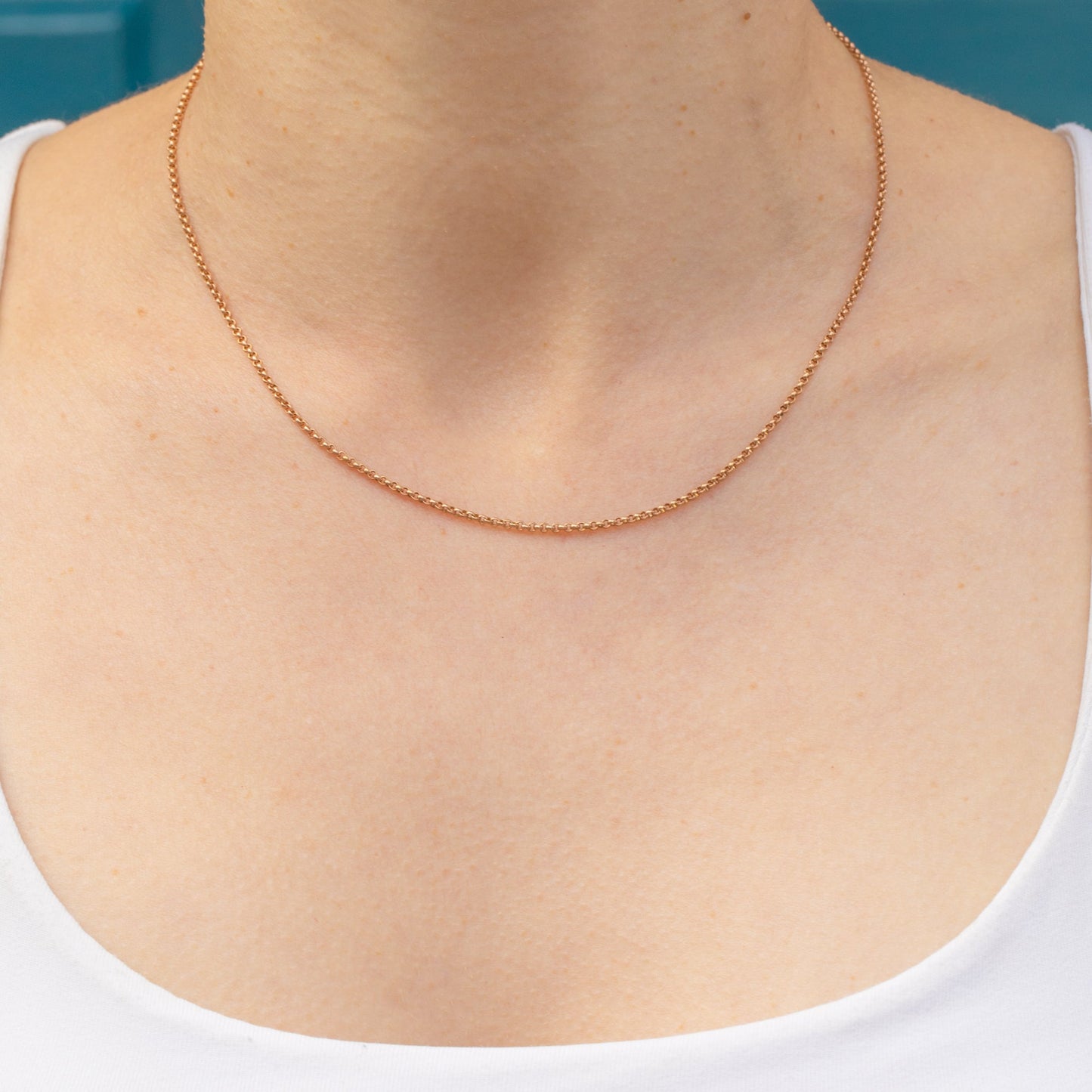 16 Antique 15ct Gold Skinny Pendant Chain