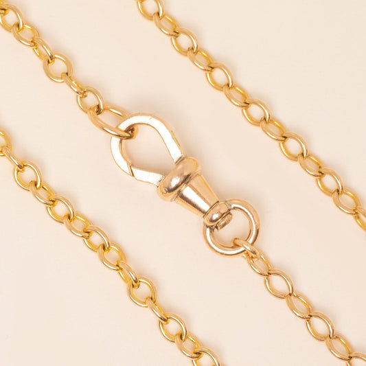 18 Antique 9ct Gold Belcher Chain, Dog-Clip Clasp (9.6g)