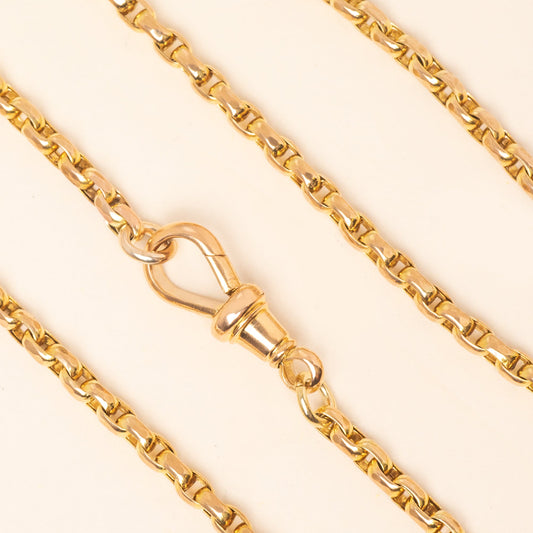 18 Antique 9ct Gold Belcher Chain, with Dog-Clip