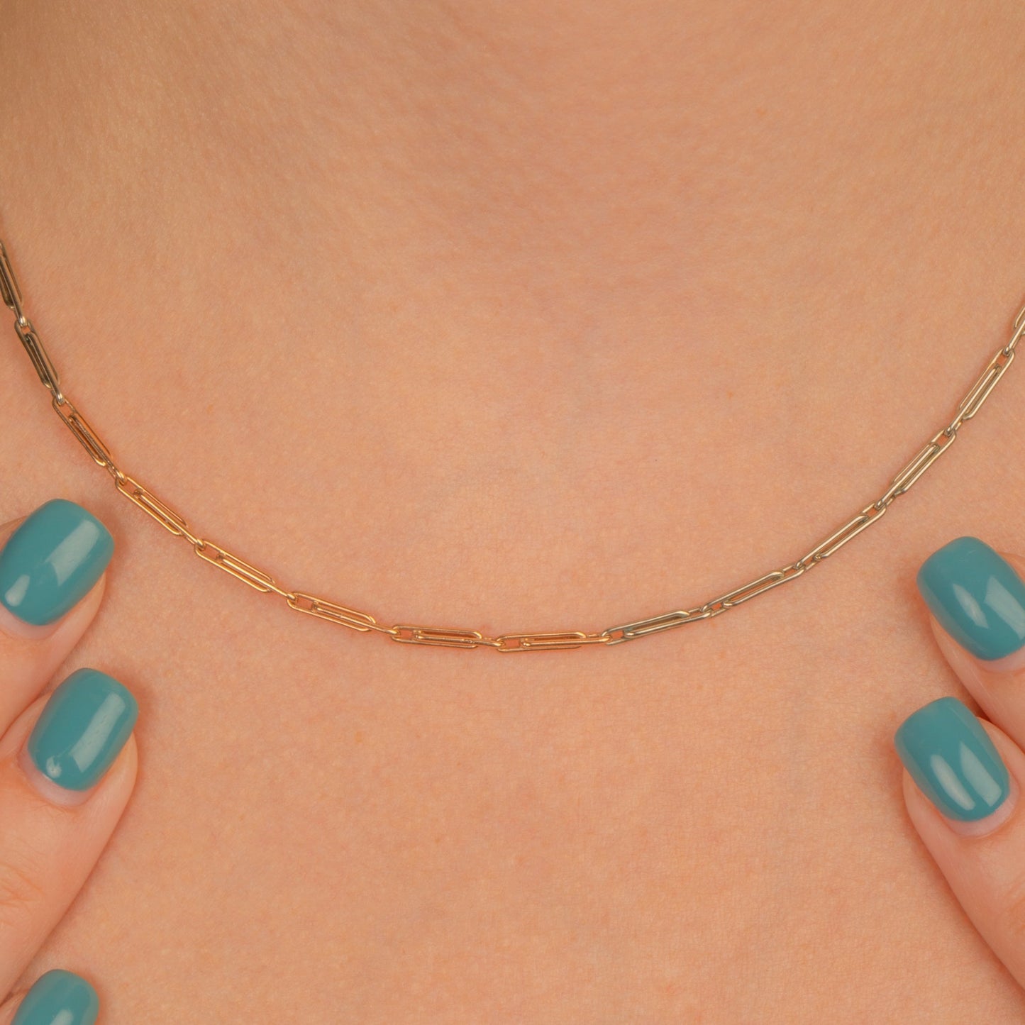 16 Antique 9ct Gold Bi-Colour Necklace with Dog-Clip & Bolt-Ring