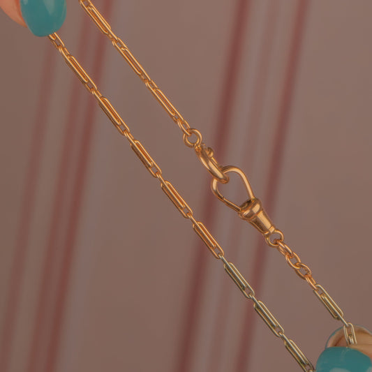 16 Antique 9ct Gold Bi-Colour Necklace with Dog-Clip & Bolt-Ring