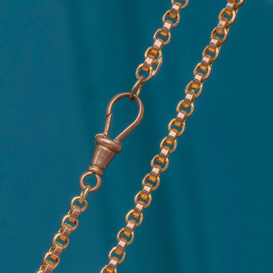 15.5 9ct Gold Belcher Link Chain with Dog-Clip Charm-Holder