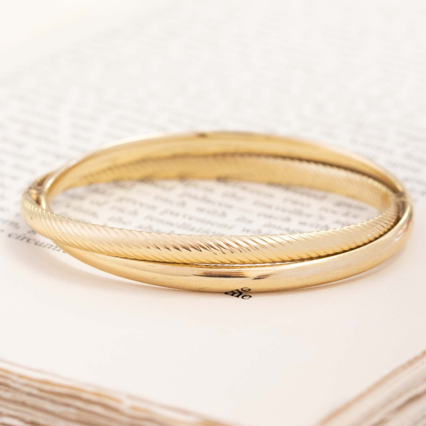 Interlocking Gold Double Bangle 14kt