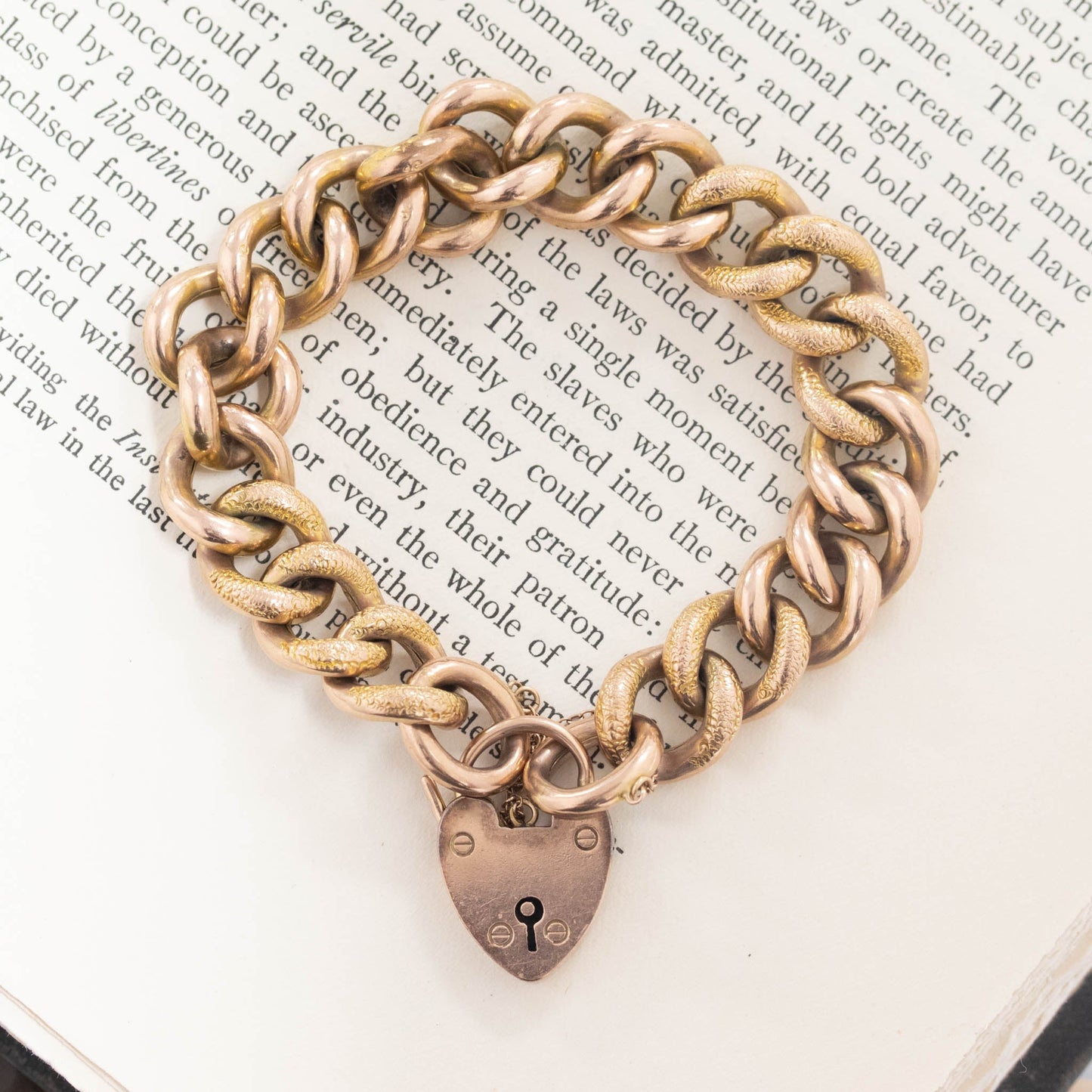 Victorian Engraved Hollow Curb Link Bracelet
