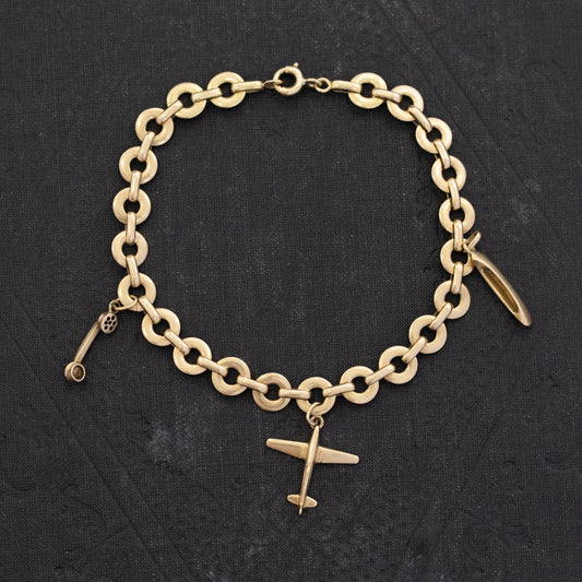 Vintage 18kt Gold Charm Bracelet, French